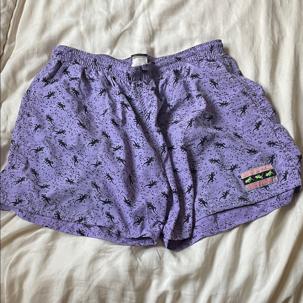 GECKO HAWAII Unlimited Purple Swim Trunks with Black Print